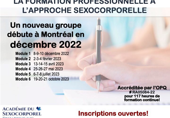 Formation professionnelle en Sexocorporel 2022-2023